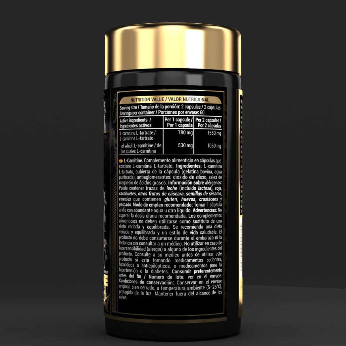 L-karnitin Unkrowned King L-Carnitine 120 kapsula — foto 2