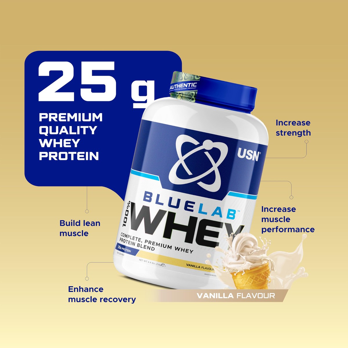 Protein USN Blue Lab 100% Whey 2 kg — foto 3